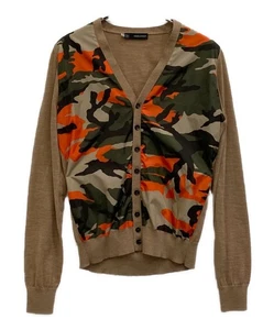 DSQUARED2 Camouflage V-neck cardigan Size: XS Brown Men - Picture 1 of 7