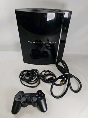 Playstation 3 PS3 60GB CECHE01 Backwards Compatible Console Bundle  TESTED GREAT - Image 1 of 4