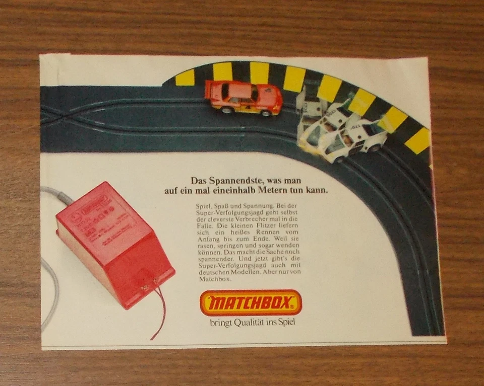 Seltene Werbung MATCHBOX TURBORENNEN Rennbahn 1981 - Bild 1 von 1