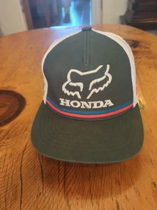 Fox Racing x Honda Motocross Snapback Trucker Hat Cap Black - Picture 1 of 8