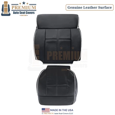 Cubiertas de asiento laterales del conductor de cuero genuino para Lincoln Mark LT 2006-2008 ébano Foto 1 de 4