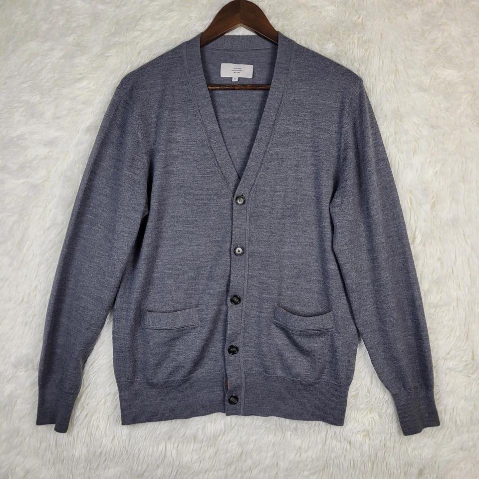 Jack Spade Men's Medium Gray Orange Contrast 100% Wool Cardigan Preppy Golf - Image 1 of 4