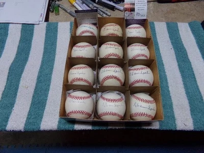 WARREN SPAHN 12 SIGNED BASEBALL LOT MILWAUKEE BRAVES HOF73 RIP! - Image 1 of 4
