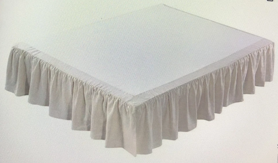 Meadow Park Washed Linen BedSkirt Queen Size 60" W " L Drop 16" Natural