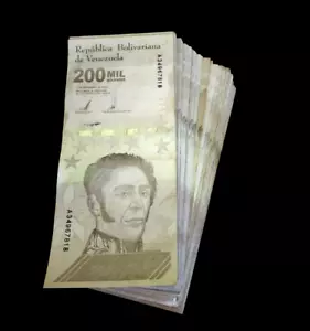250 pz x Venezuela 200000 (200.000) Bolivares - Pacchetti banconote CIRCOLATE - Foto 1 di 2