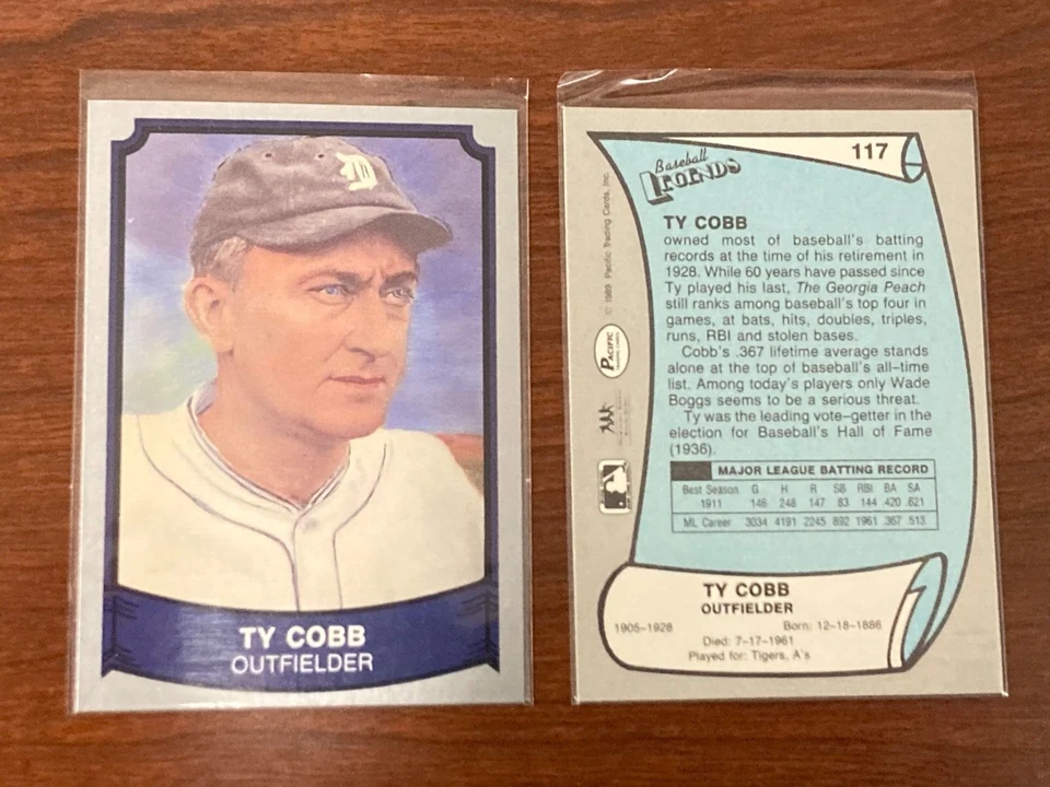 TY COBB 1989 PACIFIC LEGENDS DETROIT TIGERS CARD #117 - Image 1 of 1