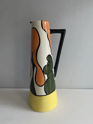 LORNA BAILEY HOUSE AND PATH TALL THIN CONICAL JUG OLD ELLGREAVE POTTERY - Image 1 of 4