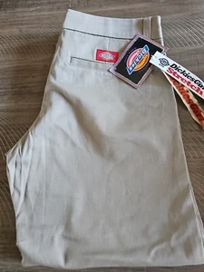 Dickies Girl's Original Classic Pant Flat Front Beige Khaki Tan Pants Size 9 - Picture 1 of 4