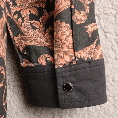 VTG Royal Floral Homemade Pearl Snap Adult Large -XL 3/4 Sleeve No Tags - Image 1 of 4