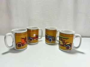 Set of 4 Vintage Retro Antique Car Cups Mugs "Maxwell, Essex and Nash" - Picture 1 of 9