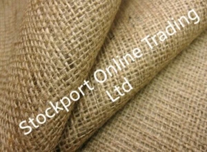 3mtrs -Hessian Fabric - 44" Wide Woven Natural Jute Garden Craft Sack-Upholstery - Picture 1 of 1