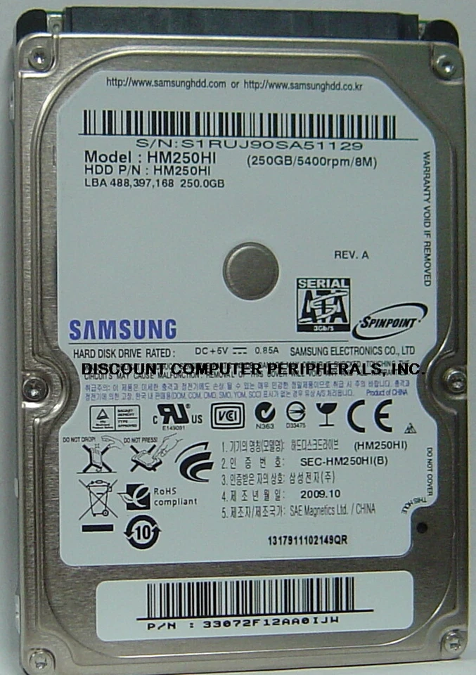 NEW HM320JI 320GB 2.5in SATA 5400RPM Samsung 9.5MM Hard Drive NOS USA Seller - Image 1 of 1