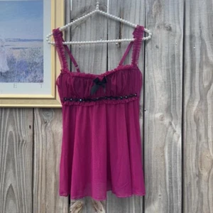 fredricks of hollywood pink lingerie bustier cami top pink and black size medium - Picture 1 of 7