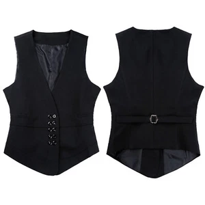 Mujeres Completamente Forrado Solo Pecho Cuello en V Económico Elegante Traje Chaleco Chaleco Top - Imagen 1 de 99