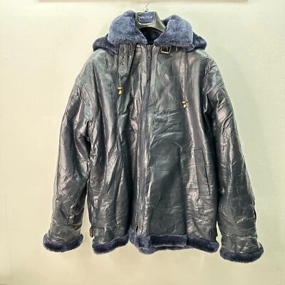 Chaqueta De Colección Legacy Cuero Patchwork Talla 3XL Cuello Cremallera Completa Forrada de Piel Con Capucha Foto 1 de 4