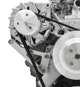 Small Block Chevy Deluxe High Mount Alternator Bracket Billet Powder Coated 350 - Picture 1 of 4