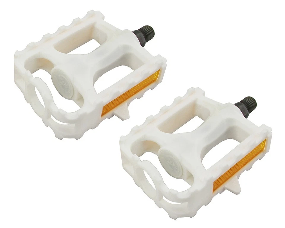 F&R WHITE Bicycle M.T.B Pedals 861 1/2" BMX Lowrider Mountain Bike Beach Cruiser.