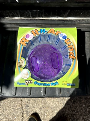 7" CritterWare Roll-N-Around Exercise Purple Clear & Purple Hamster Gerbil Rat - Image 1 of 2