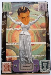 WIDEN THE WORLD collage Original STRANGE WEIRD outsider ARTIST vintage - Picture 1 of 5