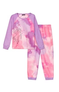 Girl CUDDL DUDS Unicorn/Tie Dye 2-Piece Fleece Pajama Set Size Large (10-12) NWT - Picture 1 of 5