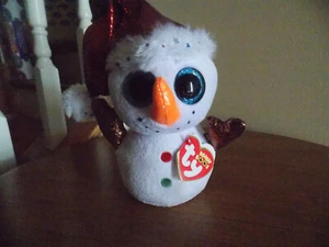Ty Beanie Boos Flurry Snowman 6" Plush Bean Bag Stuffed Toy Winter Christmas NWT - Picture 1 of 2