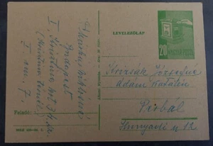 c.1970s- Hungary 20F Postcard to Perbal Hungary - Picture 1 of 2