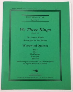 We Three Kings Woodwind Quintet Sheet Music Christmas Grade 2.5 by Ken Bauer - Picture 1 of 5