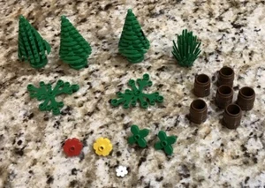 Lego Trees Green Plants Barrels,- Parts & Pieces Mixed Lot - Picture 1 of 1