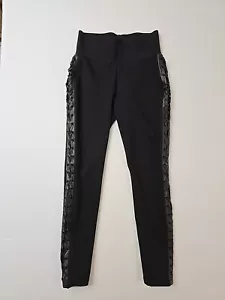 Peter Nygard High Rize Stretch Pull-On Faux Leather Lace Up Leggings Size S. - Picture 1 of 24