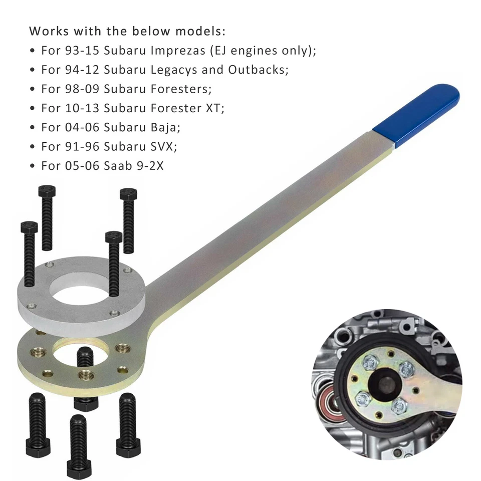 Crank Pulley Tool Set V2 Screw Wrench Holder Timing Belt Service For Subaru Saab - Image 1 of 4