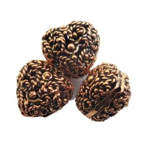 6 Pcs 16X13mm Bali Filigree Heart Bead Antique Copper A1115 - Picture 1 of 1