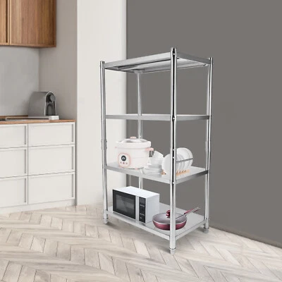4-Tier Kitchen Shelves Shelf Rack Stainless Steel Shelving Organizer Rack Stand - Image 1 of 4