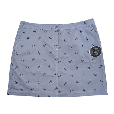 Mujer Falda Corta Rayas Azul y Blanco 16W Ancla Náutica Costera Verano Foto 1 de 4