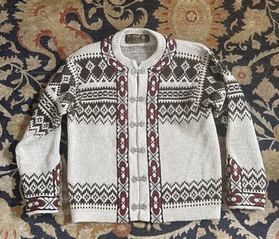 Nordstrikk Noruega De Colección Cárdigan de Lana Virgen Nórdica Suéter Cierre de Estaño M-L Foto 1 de 4