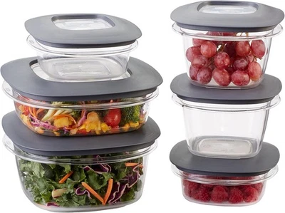 Rubbermaid Premier Food Storage Container Set (12 Pieces), Grey - Image 1 of 3