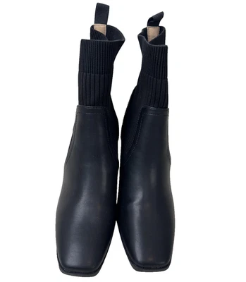 Journee Collection Botas Harlowe Mujer Talla 6 Negro Tacón Bloque Estilo Calcetín al Tobillo Foto 1 de 4