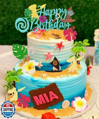 JeVenis Moana Cake Topper Moana Cumpleaños Pastel Decoración Moana Cupcake Topper para  Foto 1 de 4