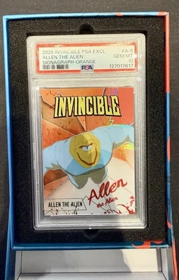 2025 INVINCIBLE SEASON 1 KEEPSAKE PSA 10 SIGNAGRAPH-ORANGE #A-5 ALLEN THE ALIEN - Image 1 of 4