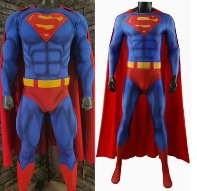Cincuenta y dos Superman Cosplay Body Mono Superhéroe Disfraz Capas Conjunto Traje Foto 1 de 4