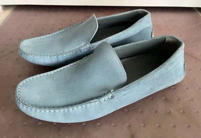 Mocasines de conducción D+D DUKE + DEXTER azul claro sin cordones de gamuza de cuero para hombre talla 12 Foto 1 de 4