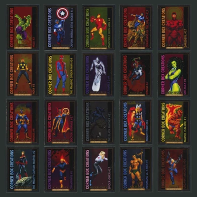 Corner Box Creations Complete Set #CB1-CB20 2024 Marvel Masterpieces 92 Platinum - Image 1 of 4