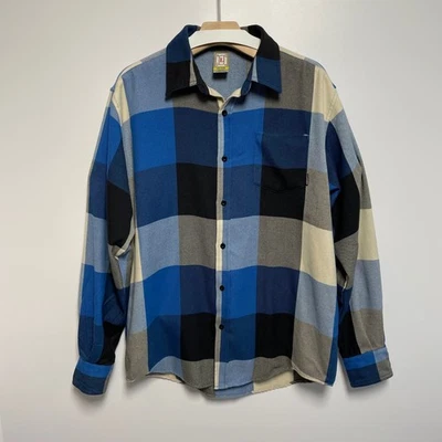 Camisa Burton DryRide a Cuadros Manga Larga Abotonada Para Hombre Talla Grande Azul Negra Foto 1 de 4