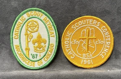 LOT 2 BOY SCOUT Patches~CATHOLIC SCOUT RETREAT 1967-CATHOLIC SCOUTERS CONF. 1961 - Image 1 of 2