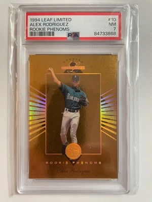 1994 Leaf Limited Rookies Phenoms #10 Alex Rodriguez /5000 Rookie RC PSA 7 - Image 1 of 2