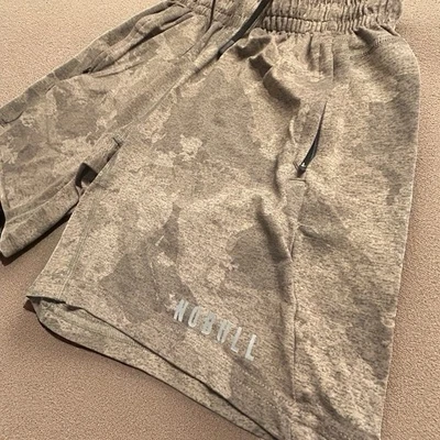 Men’s NOBULL Training Shorts S Gray Camo Athletic Gym Workout Drawstring - Image 1 of 4