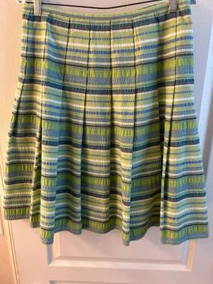 Worthington Green Stripped Skirt Size 8 Length 23 Waist 15 Hip 22 Lined - Изображение 1 из 4