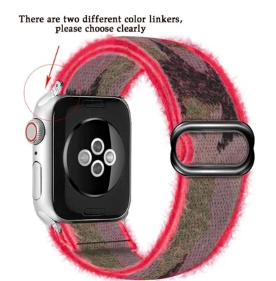 Correa de reloj ajustable elástica de piel de nailon para Apple iWatch Series 7 6 5 4 3. Foto 1 de 4