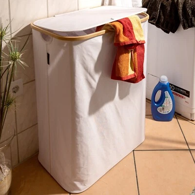 Hanseküche Wäschekorb mit 3 Fächern und Deckel - 160L, faltbar, Cordura Stoff - Bild 1 von 4