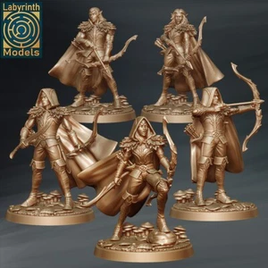 Forest Elf Rangers (x5)/TTRPG Wargaming/Dungeons and Dragons/Miniaturas Labyrinth - Imagen 1 de 1