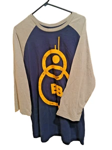 Star Wars BB 8 T-Shirt Men Large 3XL 3/4 Sleeve Raglan Graph Heathered Navy Gray - Bild 1 von 6